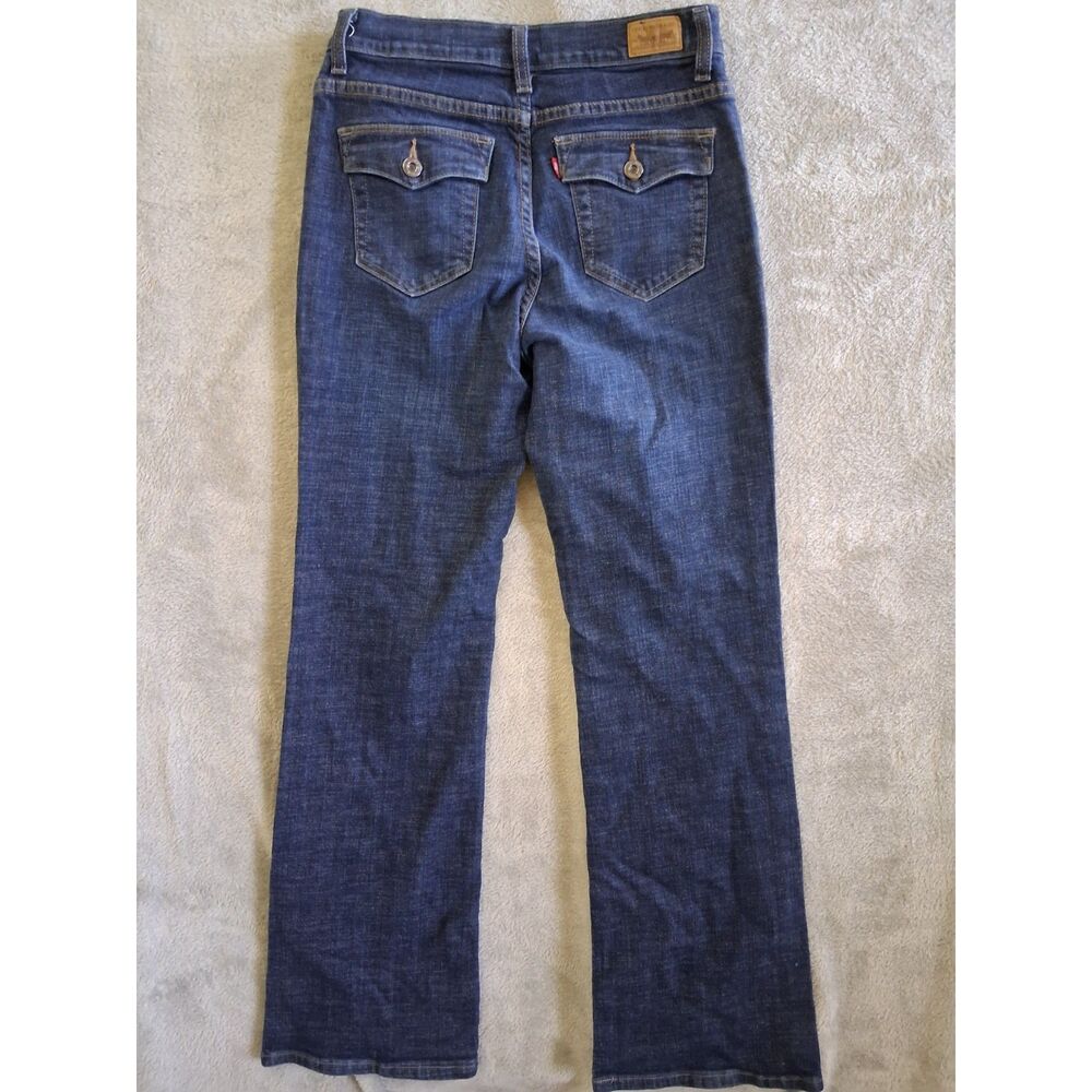 Levis 512 Boot Cut Flap Pocket Jeans Sz 8 M Womens Dk Wash Perfectly Slimming